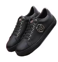 philipp plein leather low trainers qp cuir noir